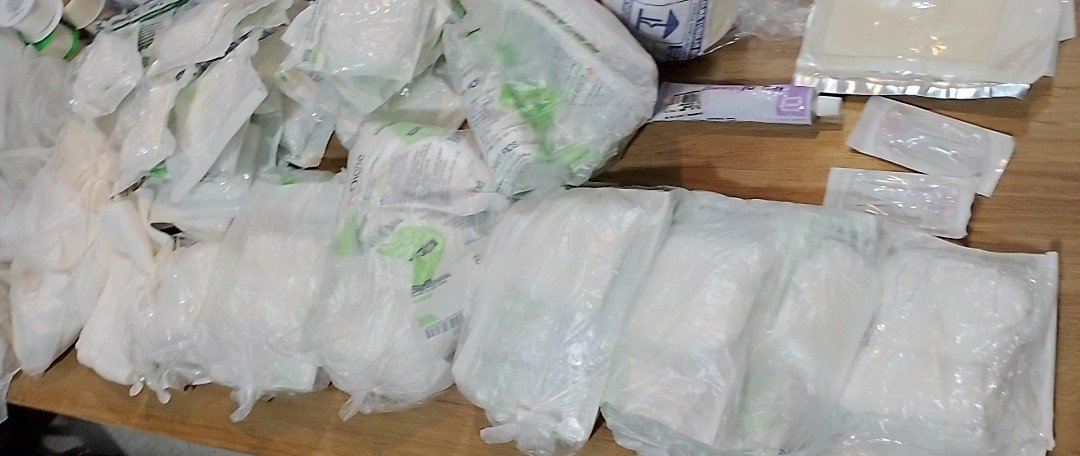 Parte dos materiais destinados aos cuidados de saúde.
